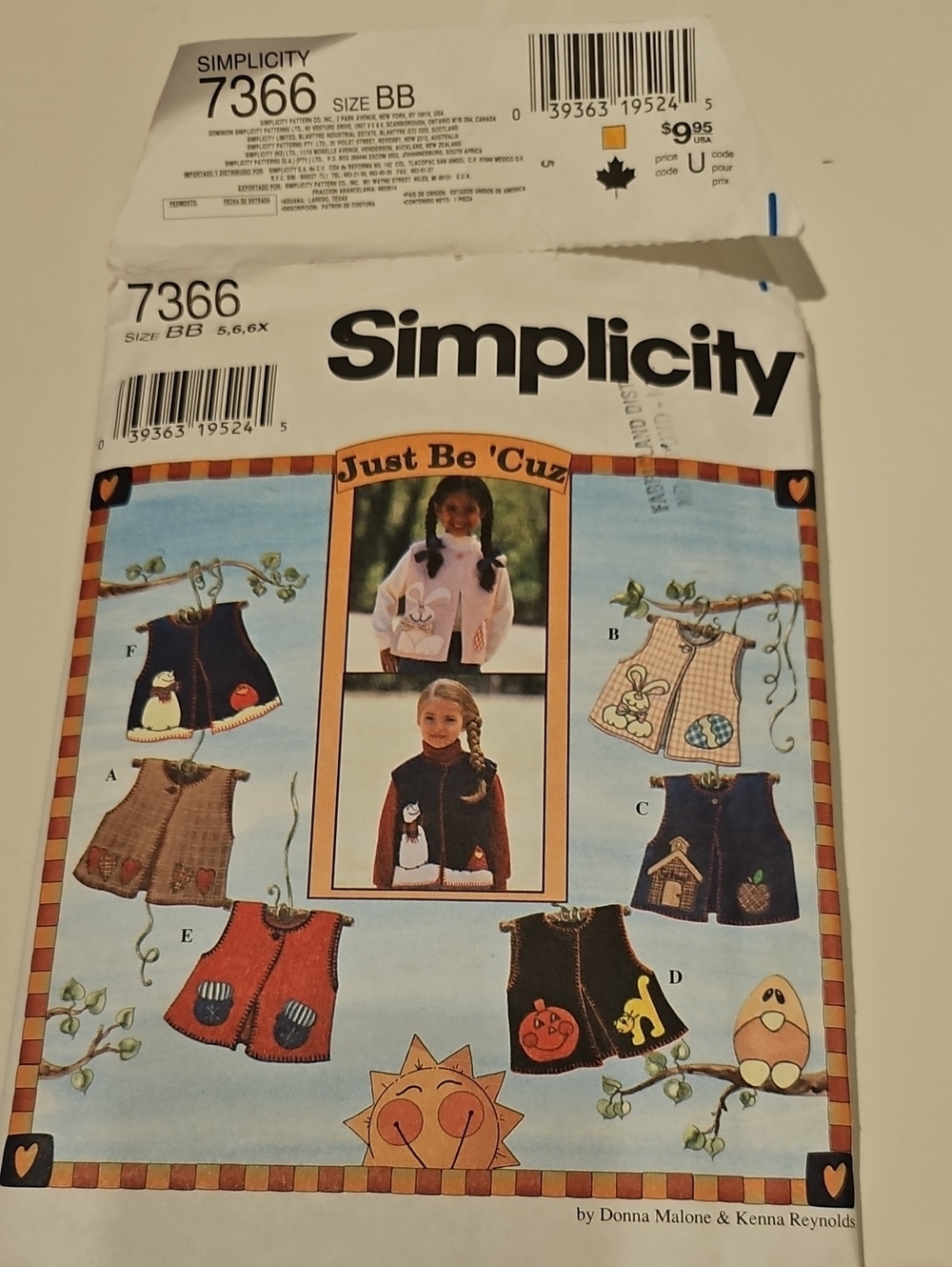 💠4 For 10 Patterns!! Simplicity Girls Vest Pattern